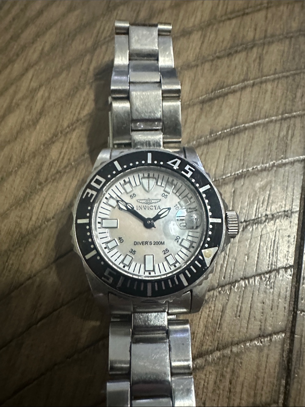 Invicta women’s Silver Stainless Steel Diver Watch - White Dial